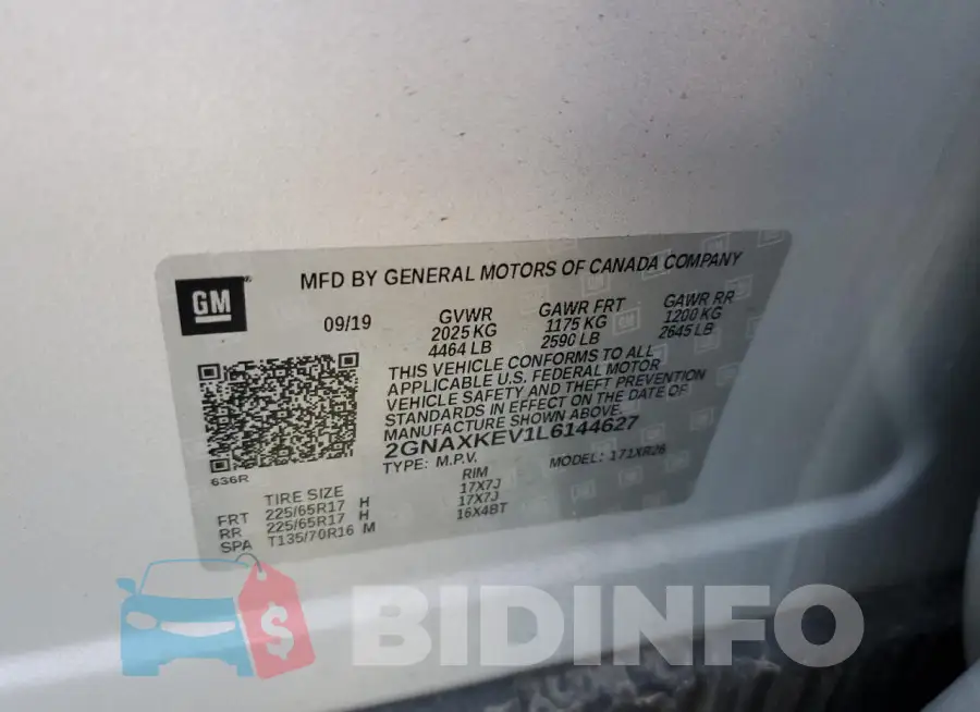 2GNAXKEV1L6144627 Photo# 14
