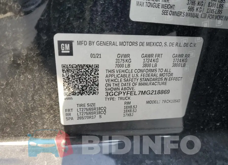 3GCPYFEL7MG218869 Photo# 12