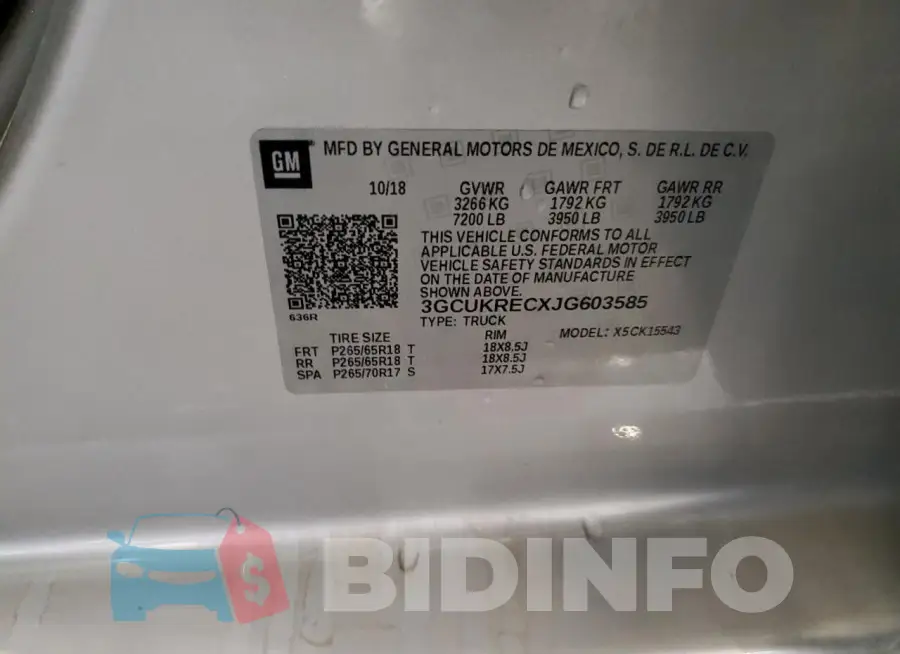 3GCUKRECXJG603585 Photo# 12