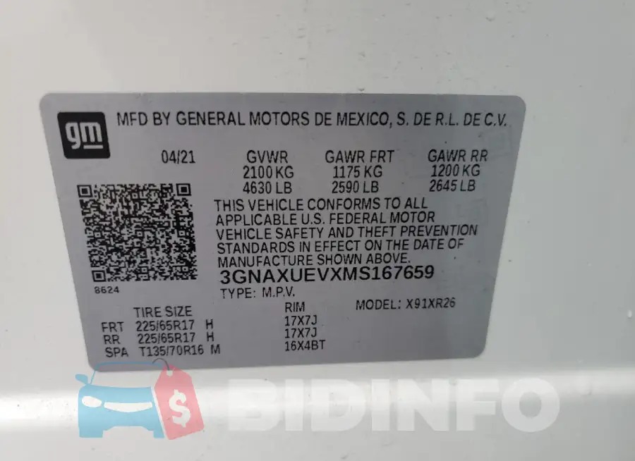 3GNAXUEVXMS167659 Photo# 13