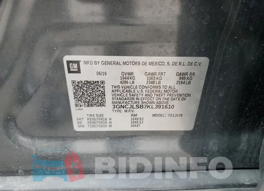 3GNCJLSB7KL391610 Photo# 12