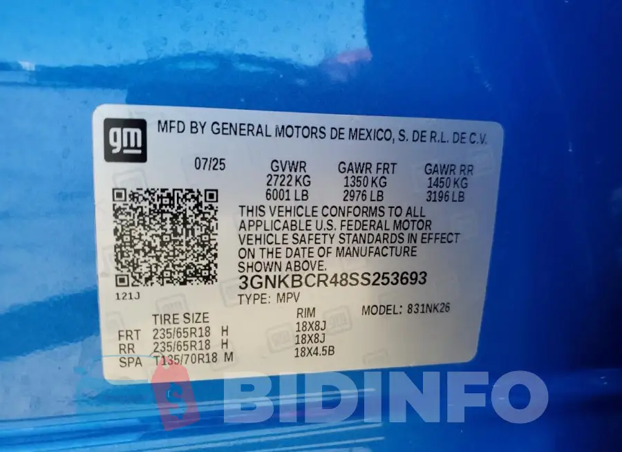 3GNKBCR48SS253693 Photo# 14