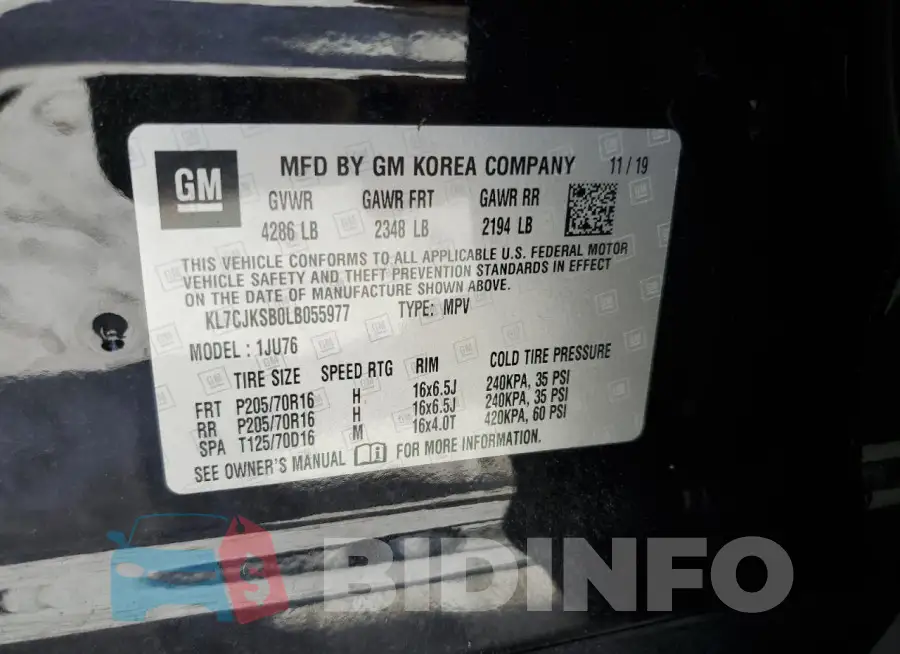 KL7CJKSB0LB055977 Photo# 13