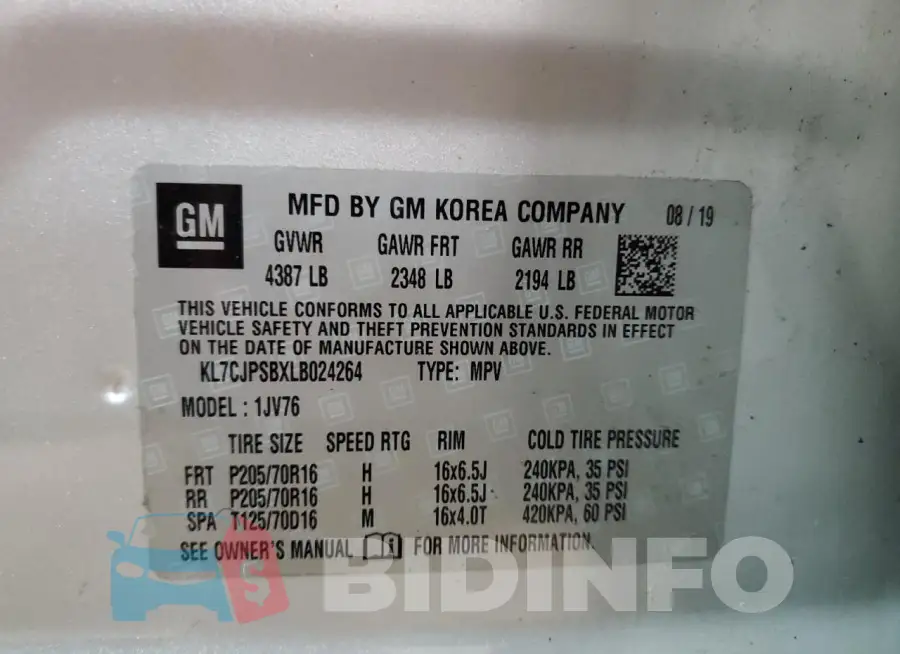 KL7CJPSBXLB024264 Photo# 13