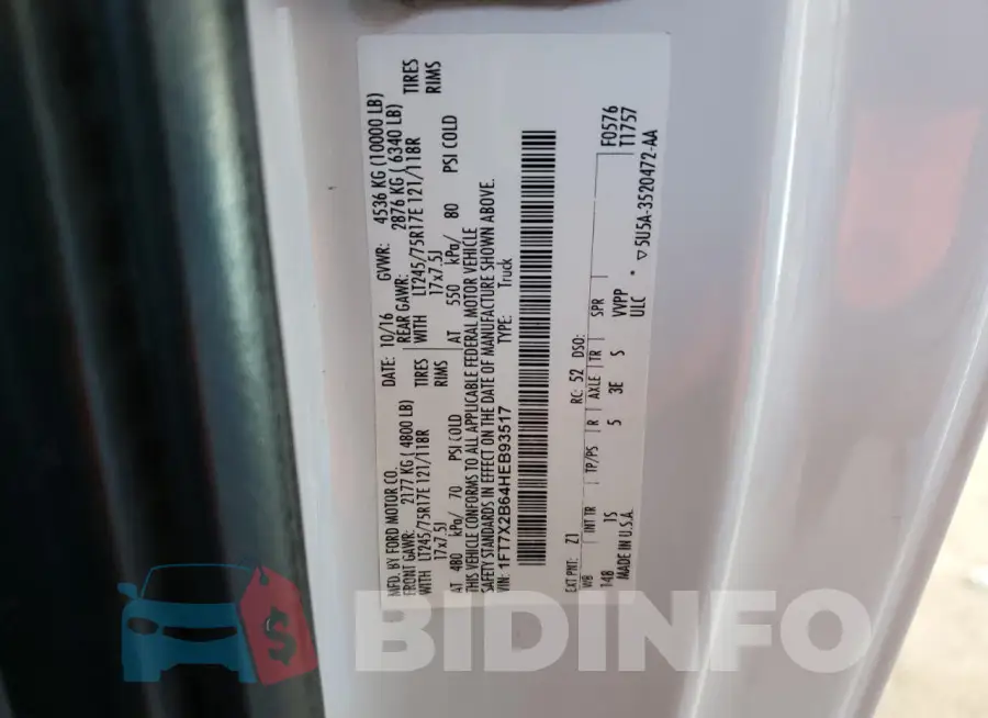 1FT7X2B64HEB93517 Photo# 12