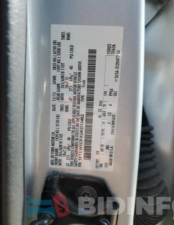 1FTEW1CPXGKD13462 Photo# 12