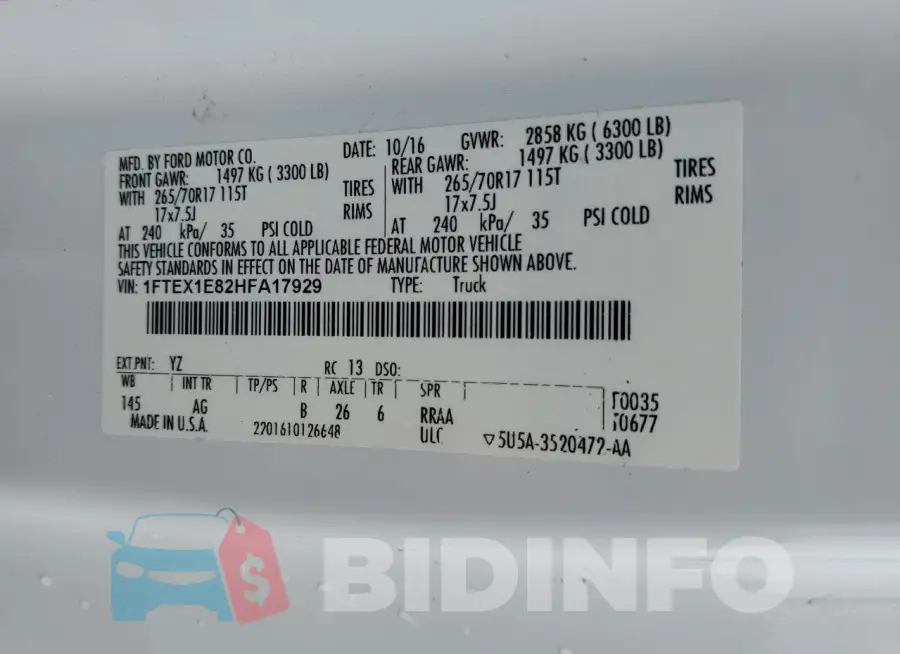 1FTEX1E82HFA17929 Photo# 12