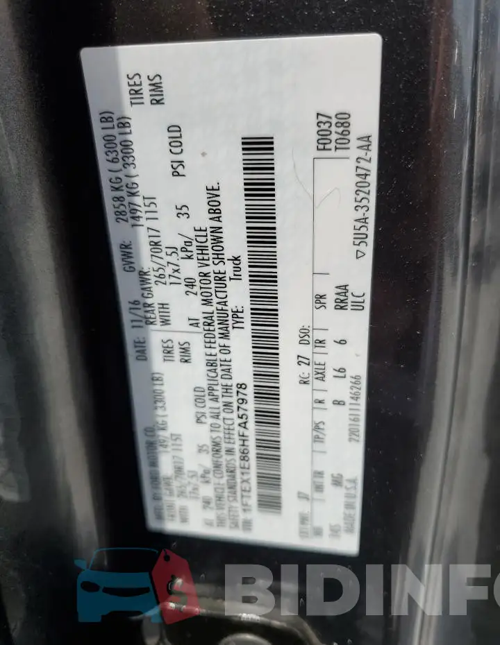 1FTEX1E86HFA57978 Photo# 12