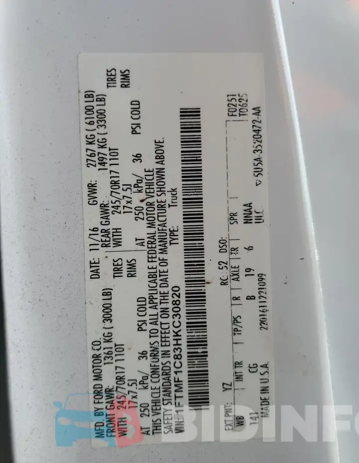 1FTMF1C83HKC30820 Photo# 12