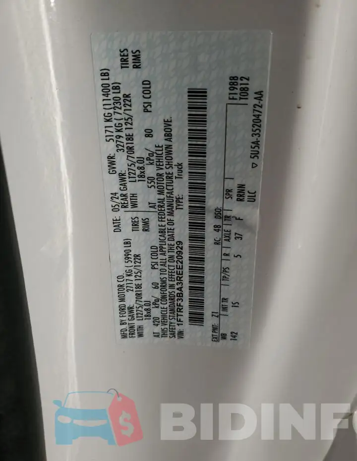 1FTRF3BA3REE20929 Photo# 12