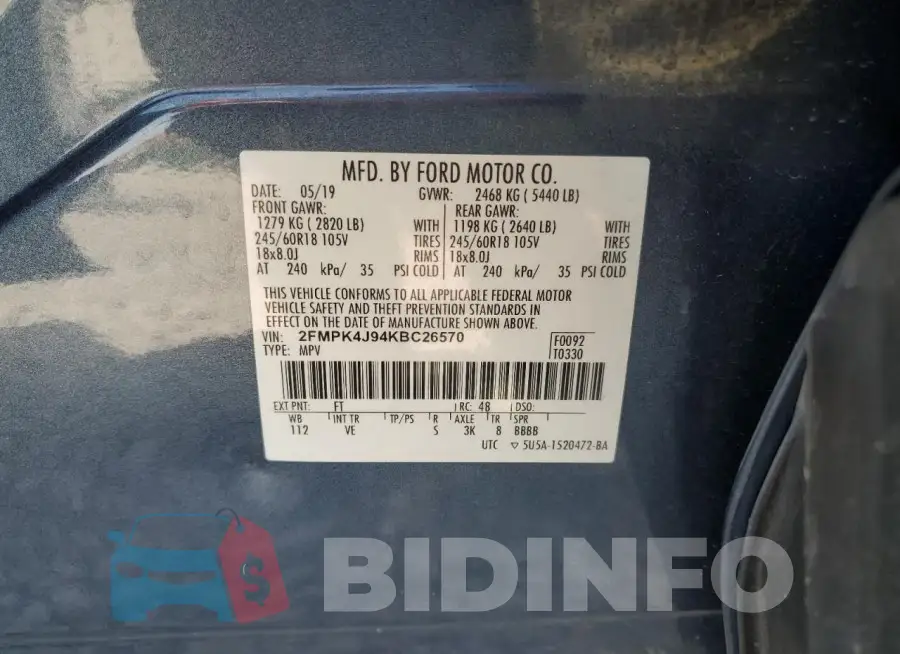 2FMPK4J94KBC26570 Photo# 13