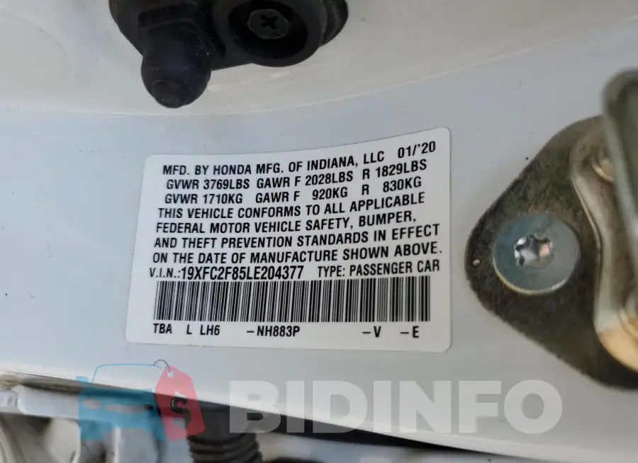19XFC2F85LE204377 Photo# 12