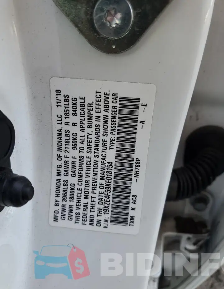 19XZE4F59KE018154 Photo# 13