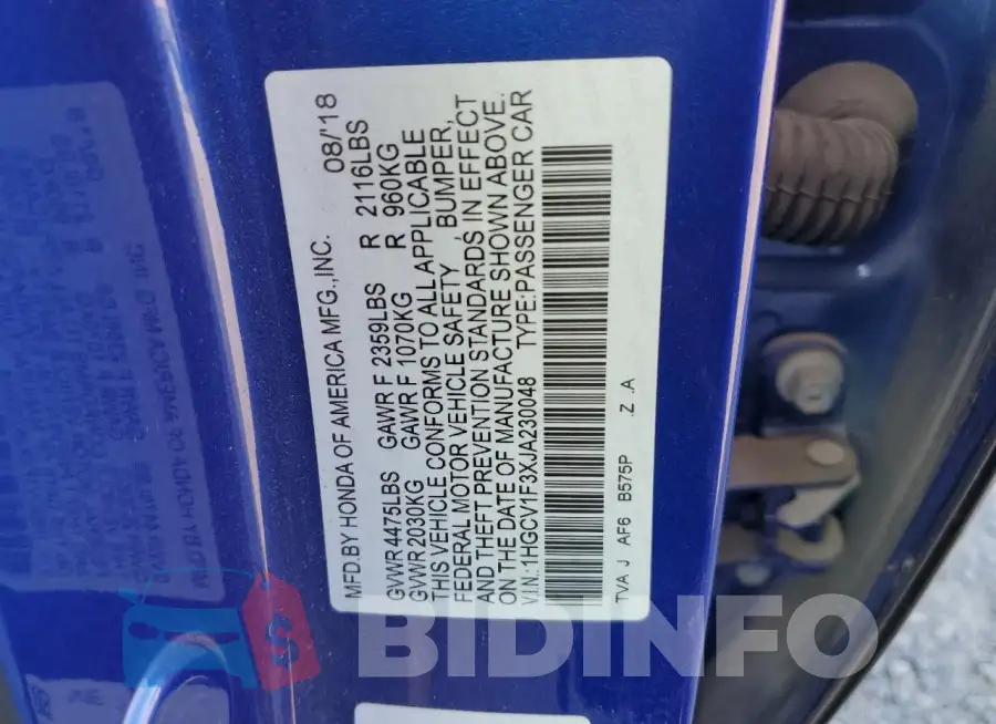 1HGCV1F3XJA230048 Photo# 12