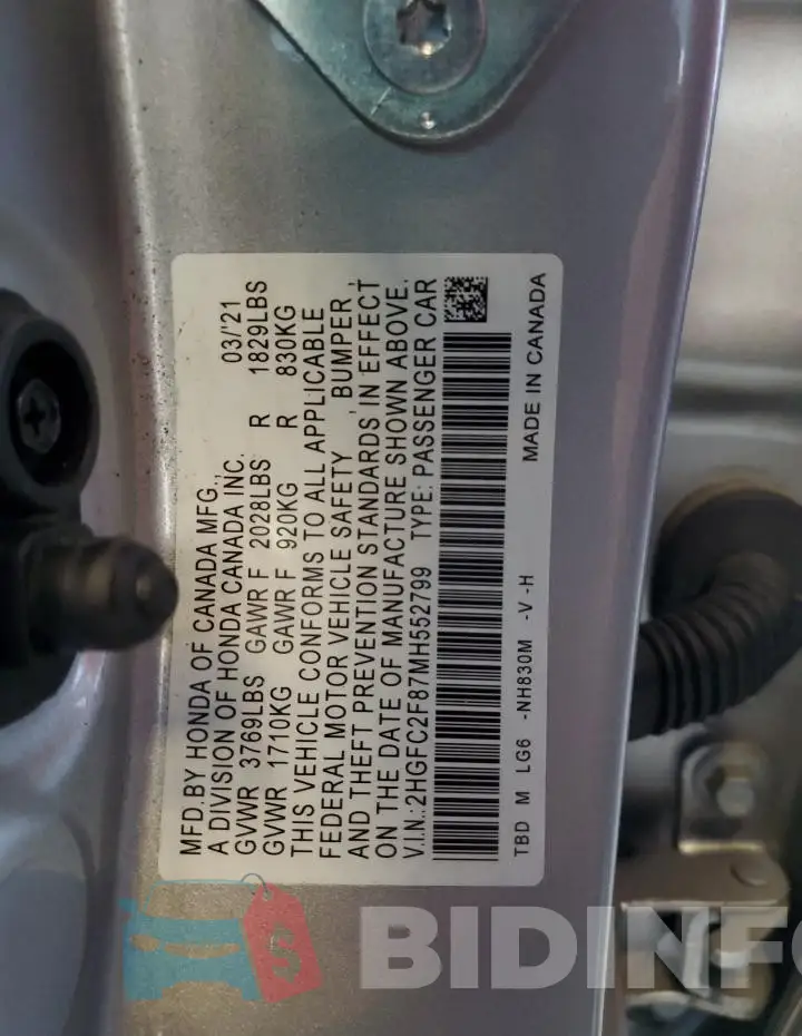 2HGFC2F87MH552799 Photo# 12