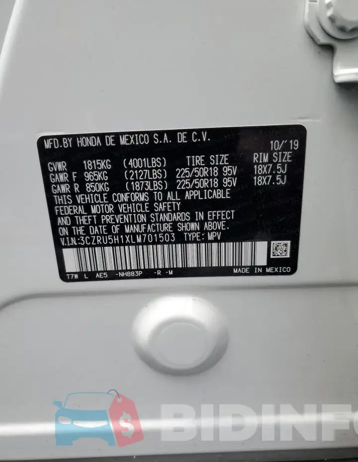3CZRU5H1XLM701503 Photo# 13