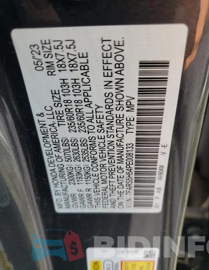 7FARS5H54PE008133 Photo# 13