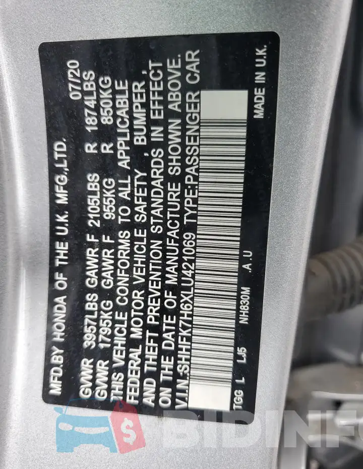 SHHFK7H6XLU421069 Photo# 13