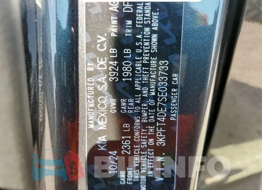3KPFT4DE7SE033733 Photo# 13