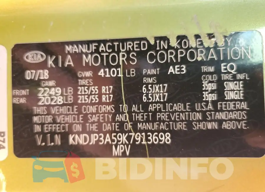 KNDJP3A59K7913698 Photo# 13
