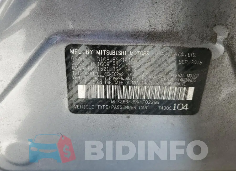 ML32F3FJ9KHF02296 Photo# 12