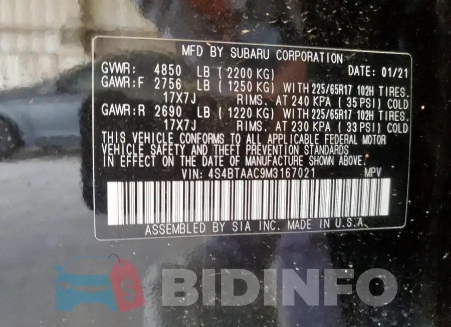 4S4BTAAC9M3167021 Photo# 12