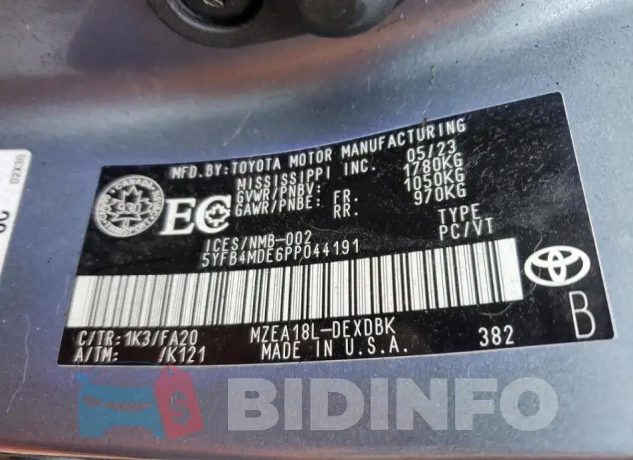 5YFB4MDE6PP044191 Photo# 13