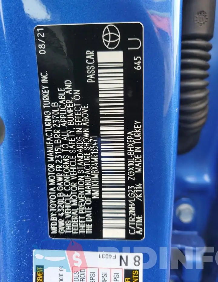 NMTKHMBX4MR135471 Photo# 12