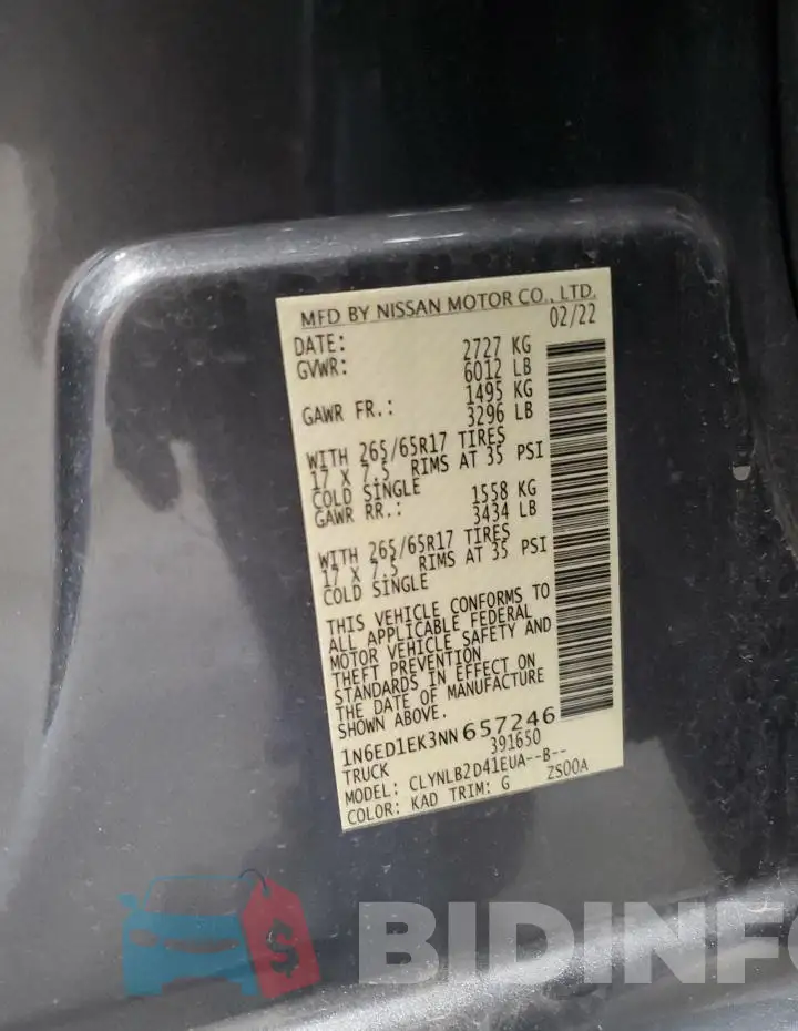 1N6ED1EK3NN657246 Photo# 12