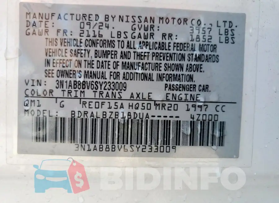 3N1AB8BV6SY233009 Photo# 13