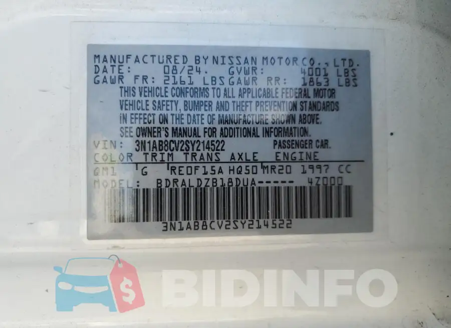 3N1AB8CV2SY214522 Photo# 13