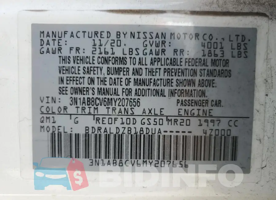 3N1AB8CV6MY207656 Photo# 13