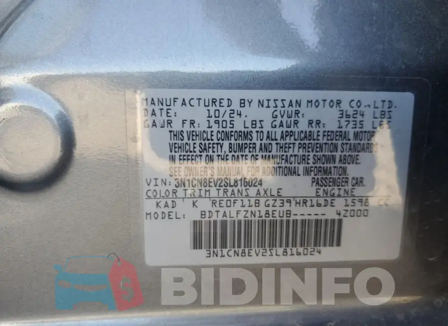 3N1CN8EV2SL816024 Photo# 12