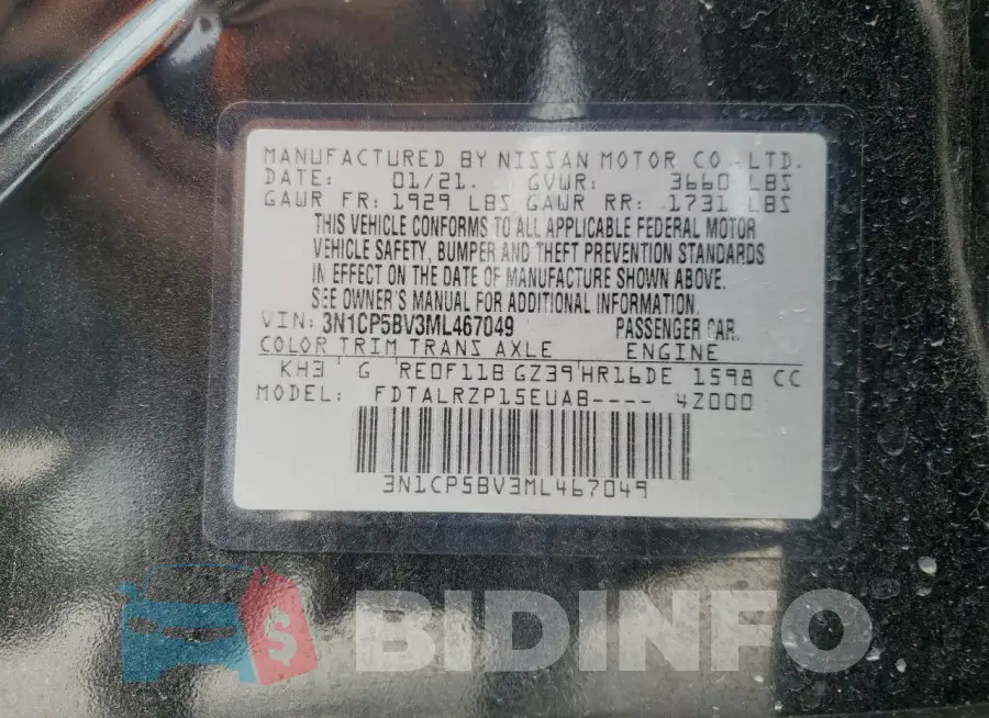 3N1CP5BV3ML467049 Photo# 13