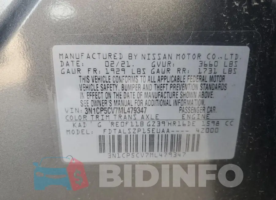3N1CP5CV7ML479347 Photo# 12