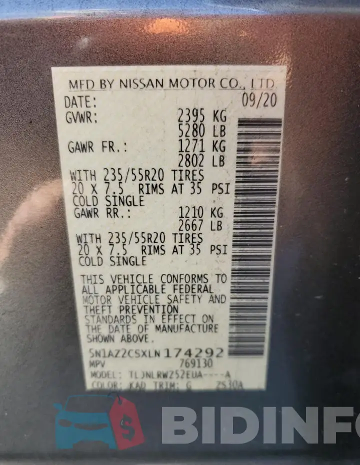 5N1AZ2CSXLN174292 Photo# 13