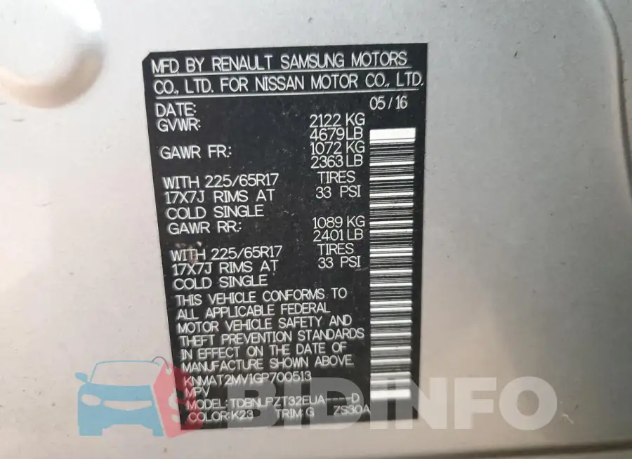 KNMAT2MV1GP700513 Photo# 13