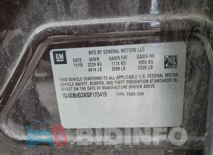 1G4GB5G3XGF173419 Photo# 12
