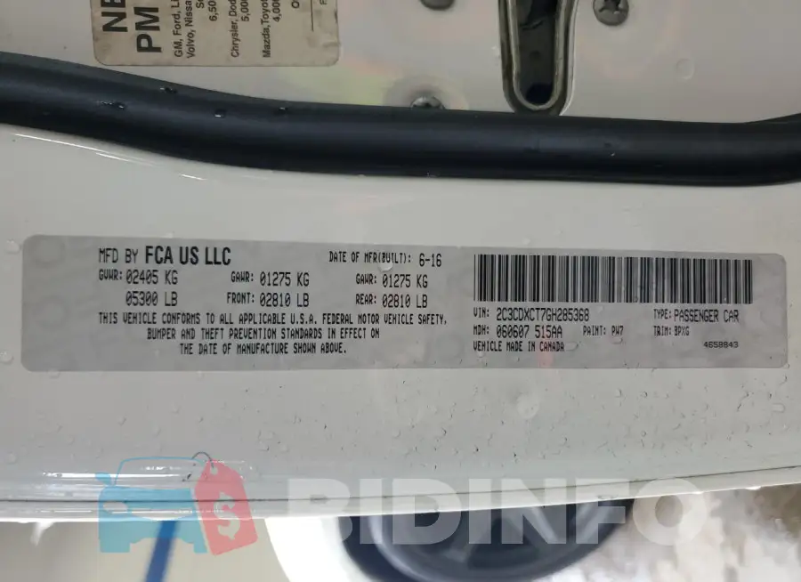 2C3CDXCT7GH285368 Photo# 12