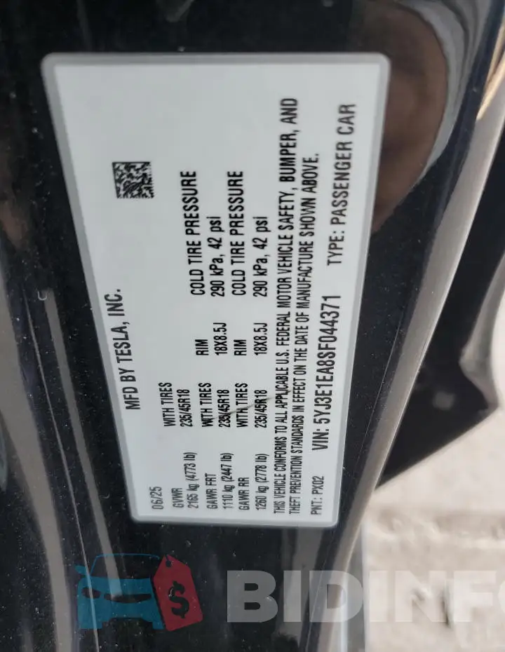 5YJ3E1EA8SF044371 Photo# 12
