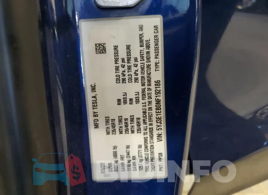 5YJ3E1EB0NF192186 Photo# 12