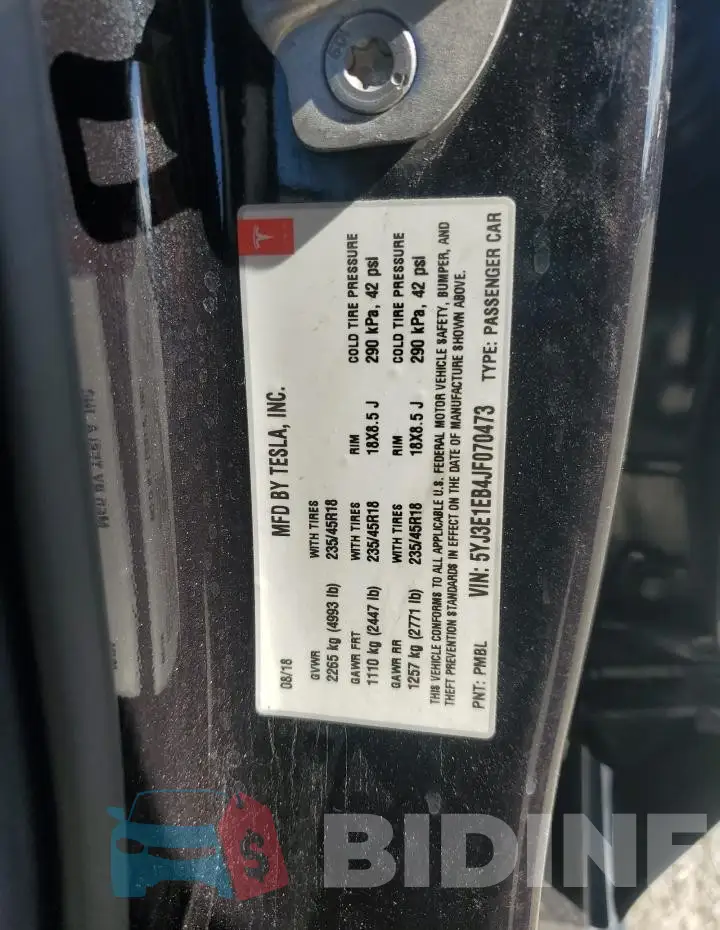 5YJ3E1EB4JF070473 Photo# 12
