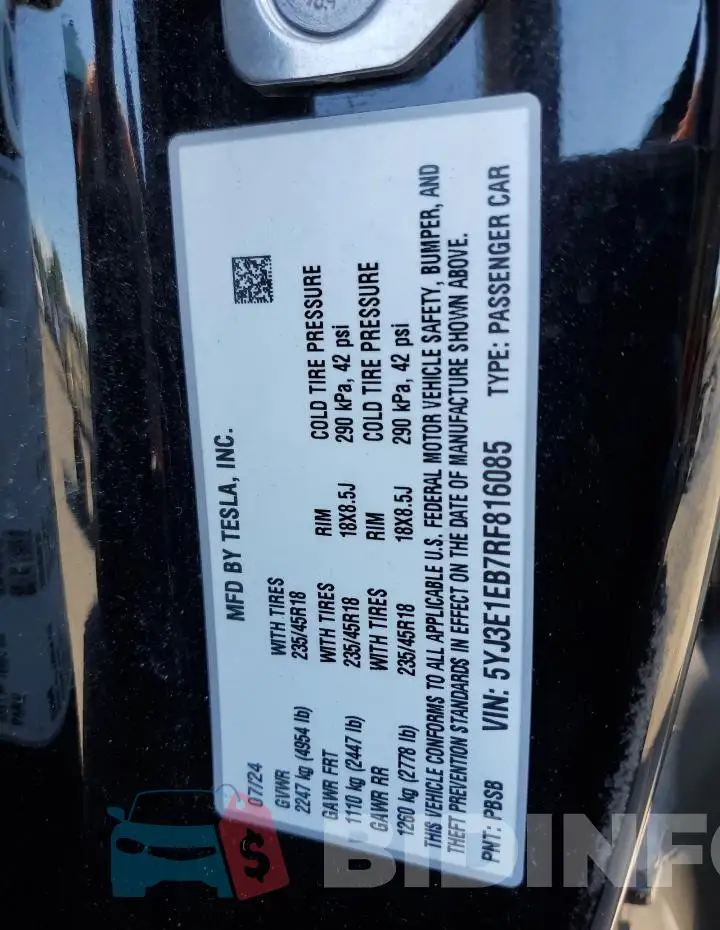 5YJ3E1EB7RF816085 Photo# 13