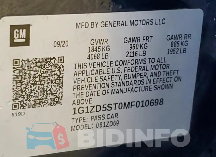 1G1ZD5ST0MF010698 Photo# 12