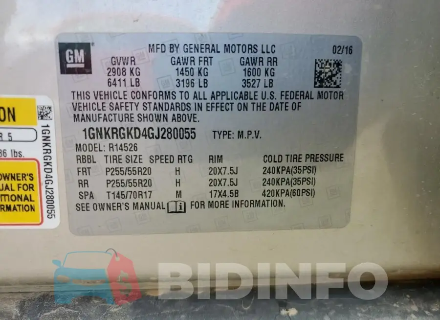 1GNKRGKD4GJ280055 Photo# 13
