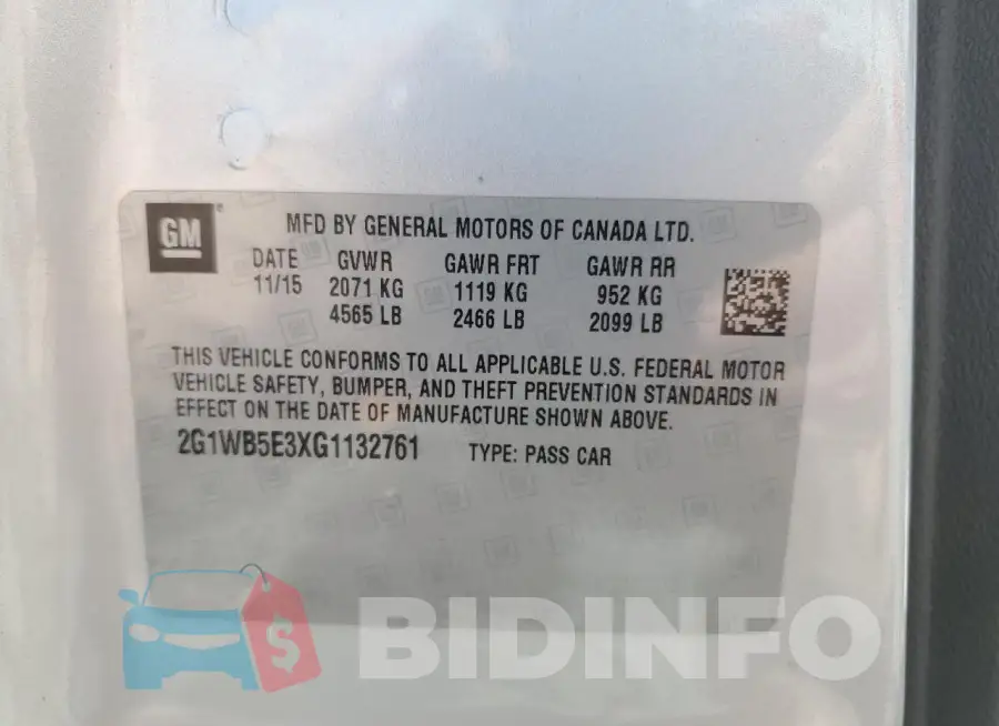 2G1WB5E3XG1132761 Photo# 12