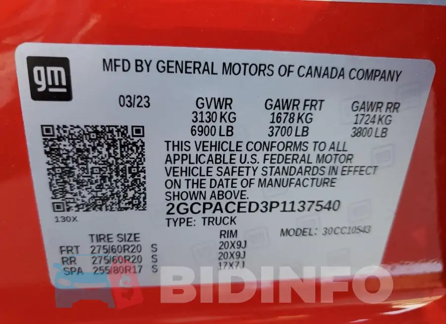 2GCPACED3P1137540 Photo# 12