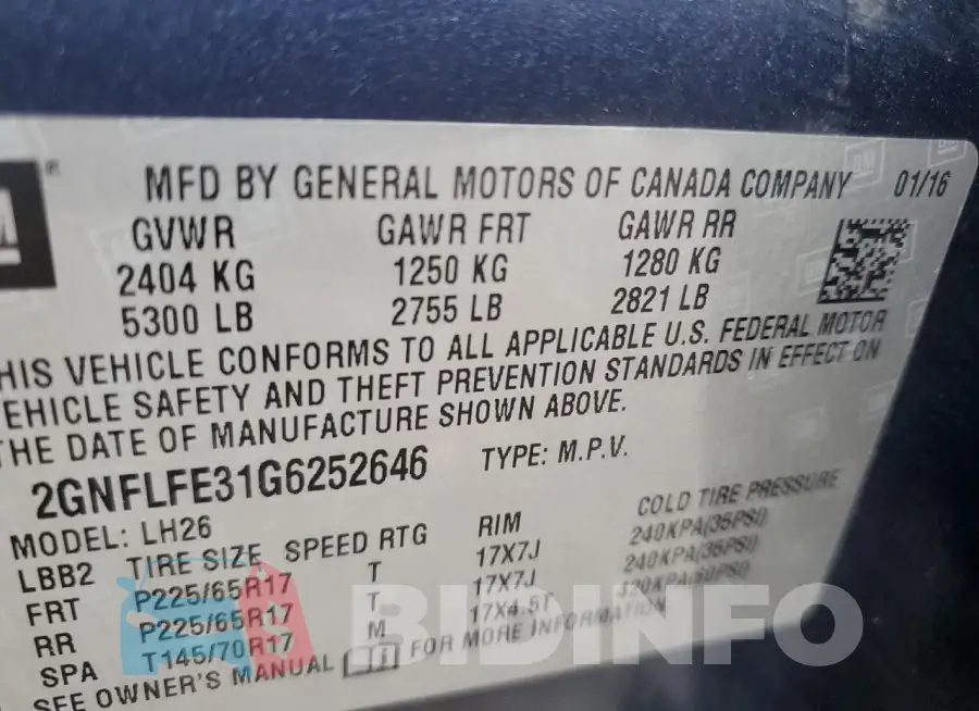 2GNFLFE31G6252646 Photo# 13
