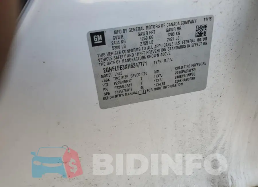 2GNFLFE3XH6247771 Photo# 12