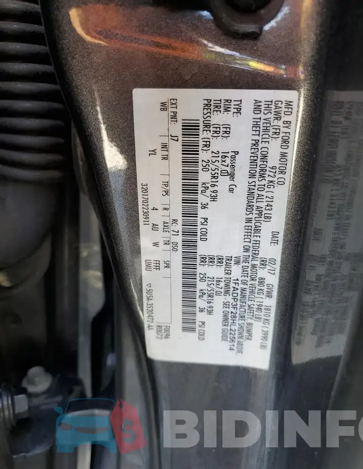 1FADP3F28HL225614 Photo# 12